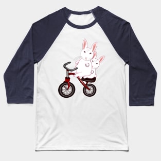 bunny rabbits on a bicycle- cute bunny rabbit peeking out Baseball T-Shirt